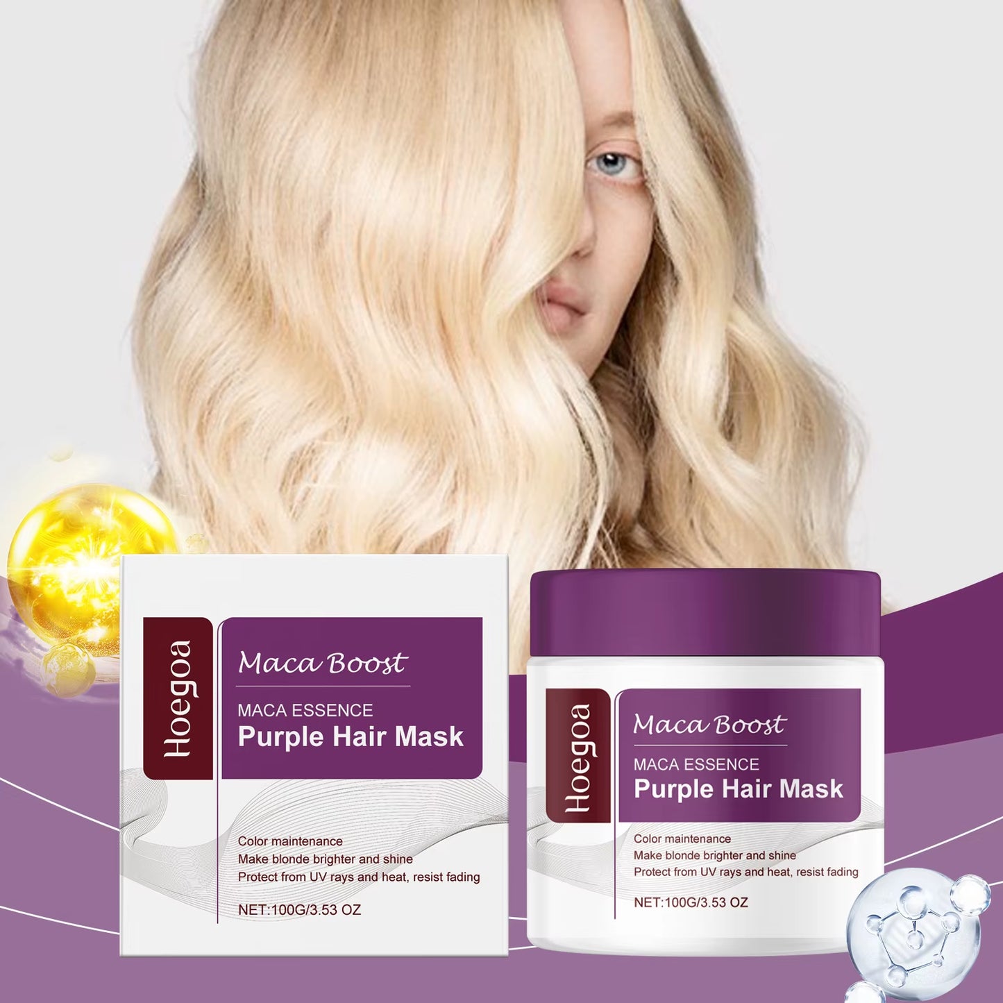 Magical Purple Hair Mask – Professional Toning Treatment for Blonde, Silver, Gray & Highlighted Hair to Eliminate Brass and Yellow Tones
