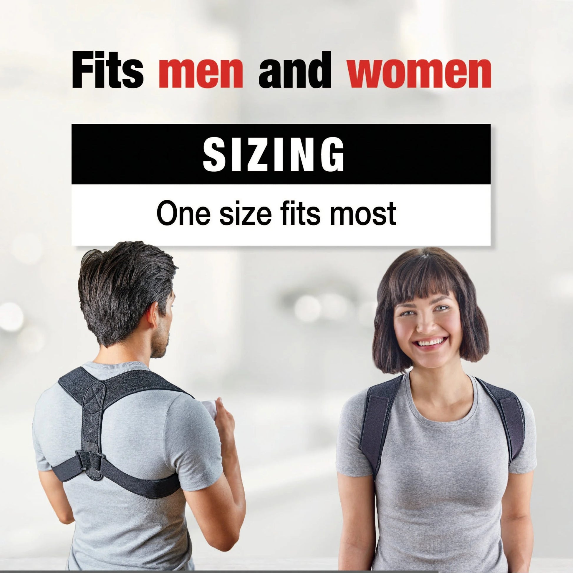 Posture Corrector, Unisex, Adjustable Brace, One Size Fits Most